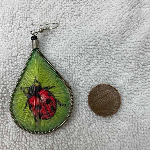 Unique Ladybug Earrings - Picture 2 of 3